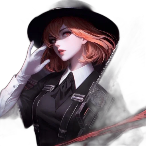 staff, hat, jacket, weapon transparent PNG cut-out