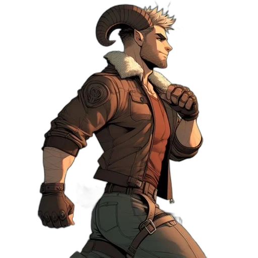 jacket, staff, weapon, concept art transparent PNG cut-out