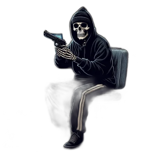 jacket, weapon, mask, staff transparent PNG cut-out