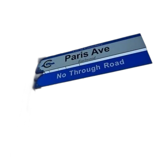 3d render, city street, street, sign transparent PNG cut-out
