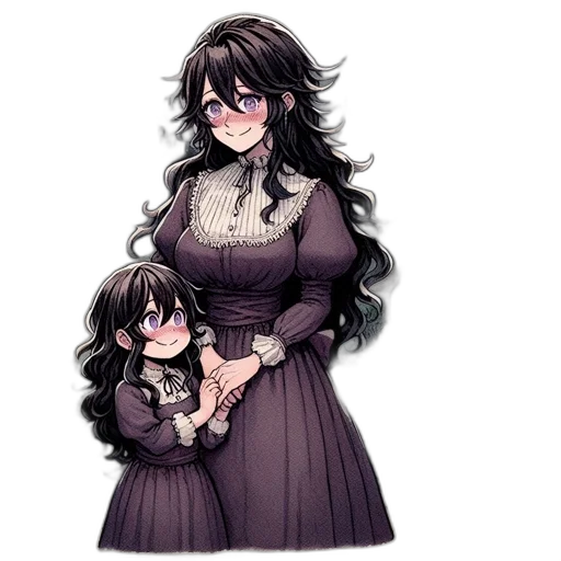 dress, hair, pixel art, concept art transparent PNG cut-out