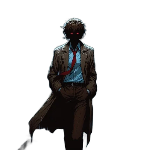 jacket, staff, mask, creature transparent PNG cut-out