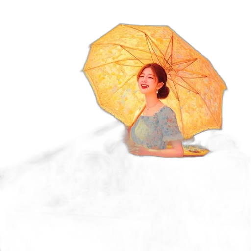umbrella, staff, dress, photorealistic transparent PNG cut-out