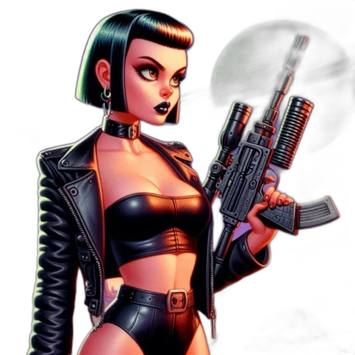 weapon, cyberpunk, comic book art, concept art transparent PNG cut-out