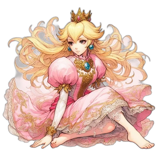 dress, crown, staff, concept art transparent PNG cut-out