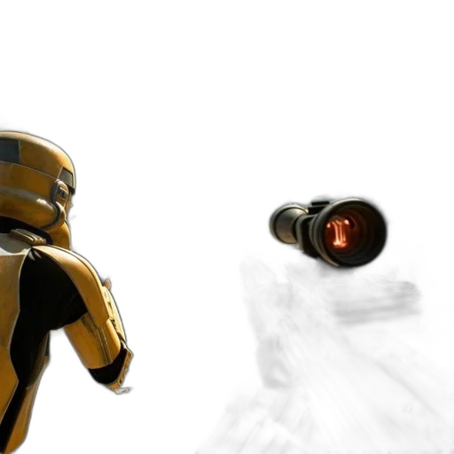 robot, weapon, staff, 3d render transparent PNG cut-out