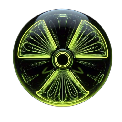 weapon, 3d render, green, illuminated transparent PNG cut-out