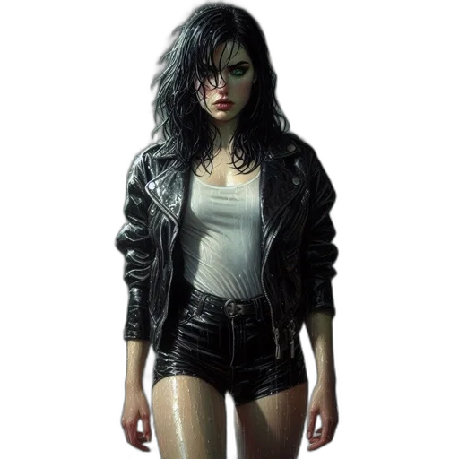 jacket, concept art, comic book art, cyberpunk transparent PNG cut-out
