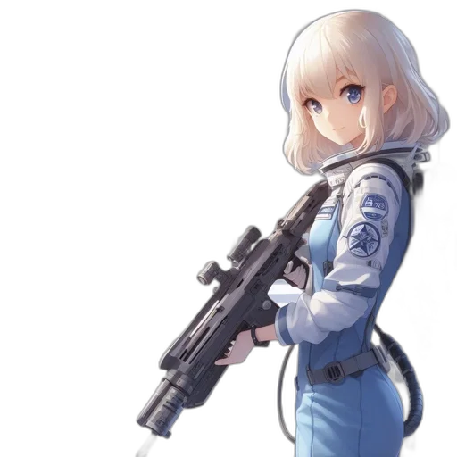 weapon, robot, staff, jacket transparent PNG cut-out