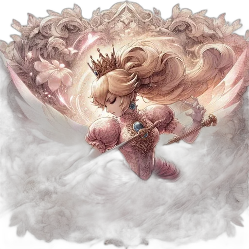 dragon, hair, sword, staff transparent PNG cut-out