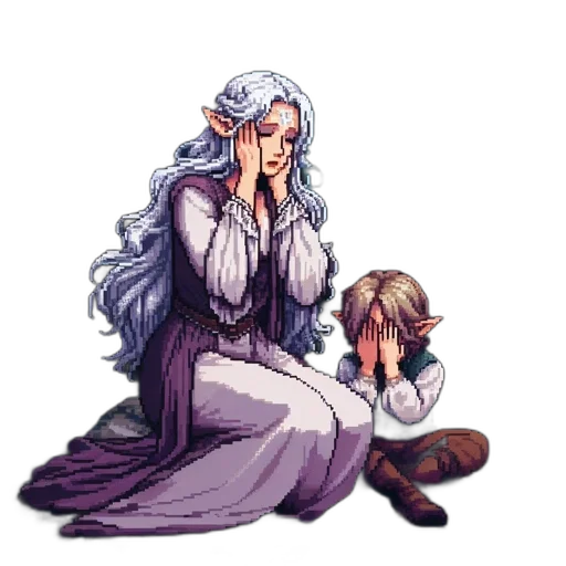 pixel art, watercolor, concept art, fantasy art transparent PNG cut-out