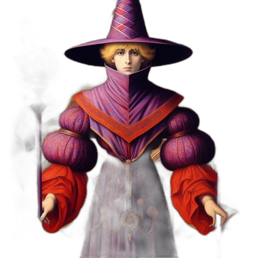 hat, staff, mask, dress transparent PNG cut-out