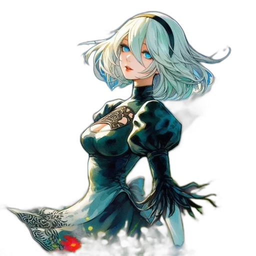 dress, staff, weapon, flower transparent PNG cut-out