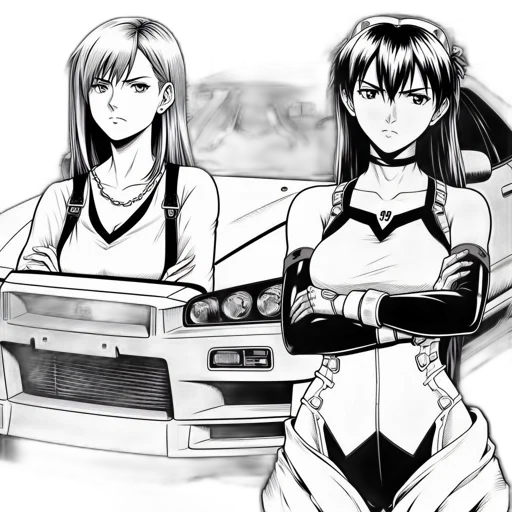 car, anime, cartoon, concept art transparent PNG cut-out