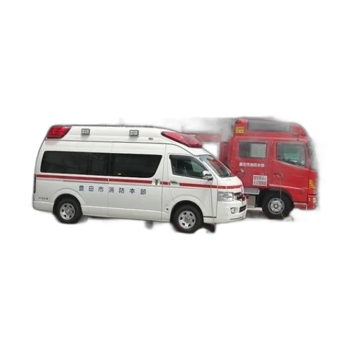 3d render, white, van, red transparent PNG cut-out