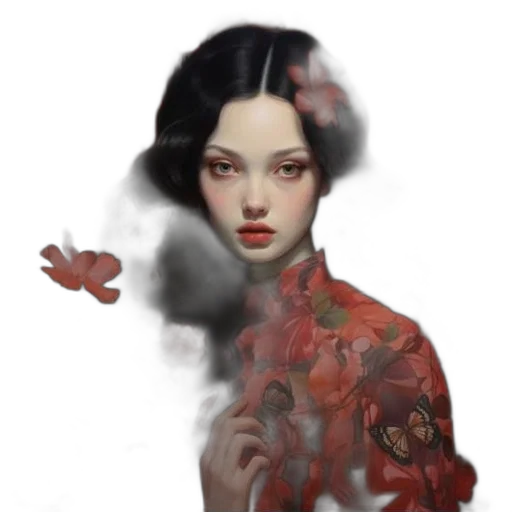 face, dress, flower, mask transparent PNG cut-out