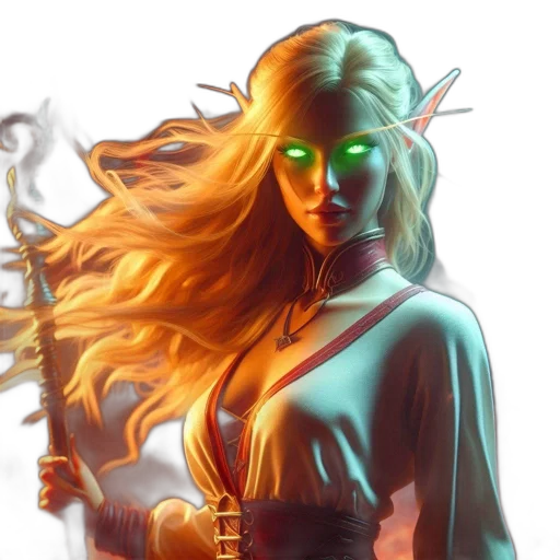 staff, fantasy art, concept art, comic book art transparent PNG cut-out
