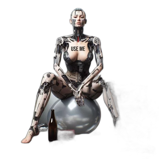robot, concept art, cyberpunk, 3d render transparent PNG cut-out