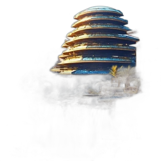 building, dragon, umbrella, hat transparent PNG cut-out