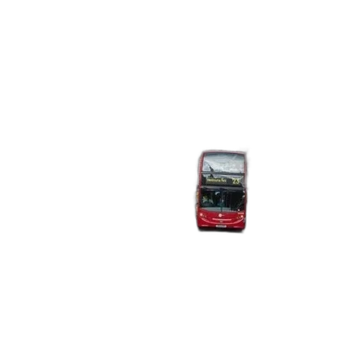red, double-decker, bus, drives transparent PNG cut-out