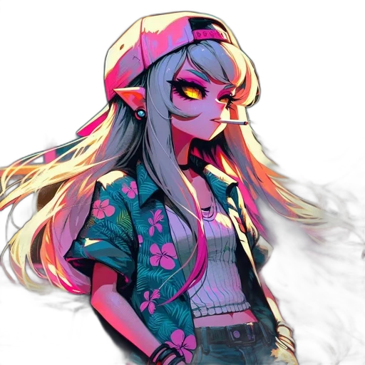 jacket, mask, dress, hair transparent PNG cut-out