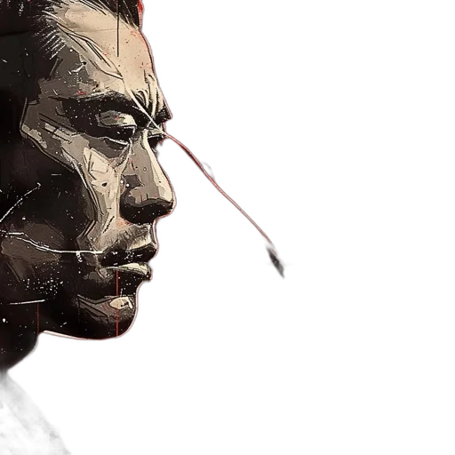 face, photorealistic, concept art, comic book art transparent PNG cut-out