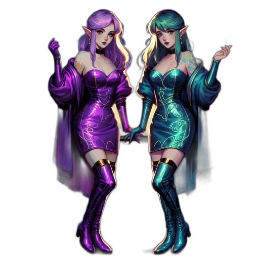 concept art, fantasy art, 3d render, vaporwave transparent PNG cut-out