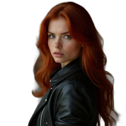 jacket, hair, face, jewelry transparent PNG cut-out