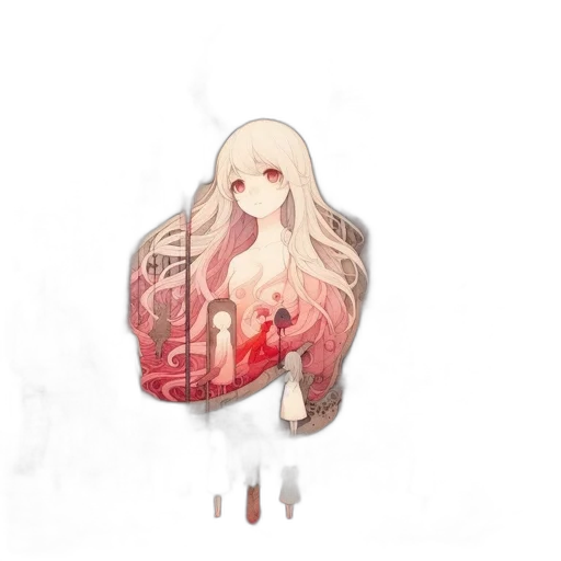 dress, weapon, hair, creature transparent PNG cut-out
