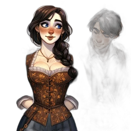 dress, face, concept art, fantasy art transparent PNG cut-out