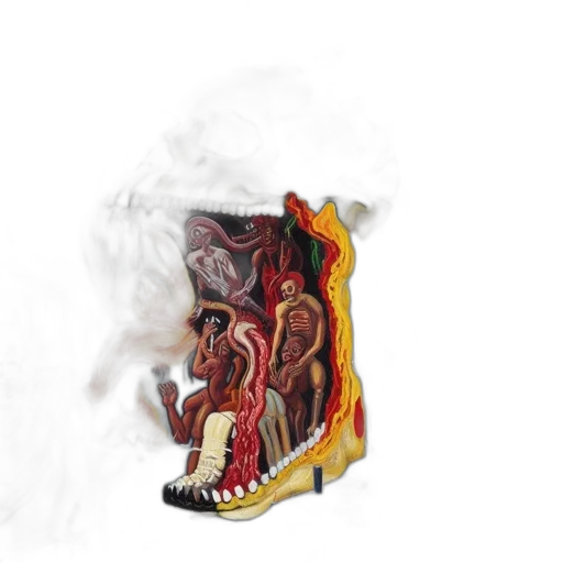 dragon, mask, creature, jacket transparent PNG cut-out