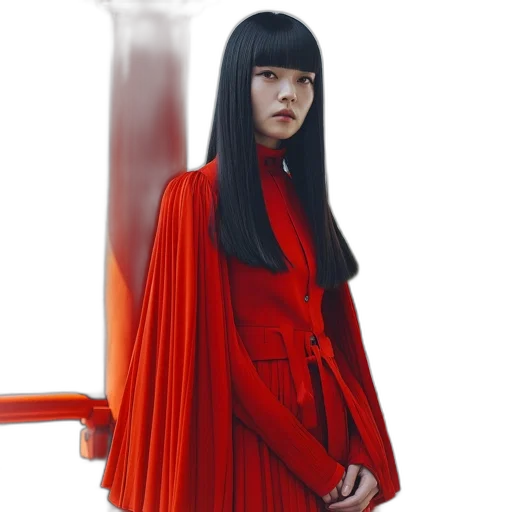dress, hair, staff, umbrella transparent PNG cut-out