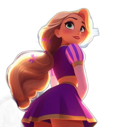 dress, staff, crown, hair transparent PNG cut-out