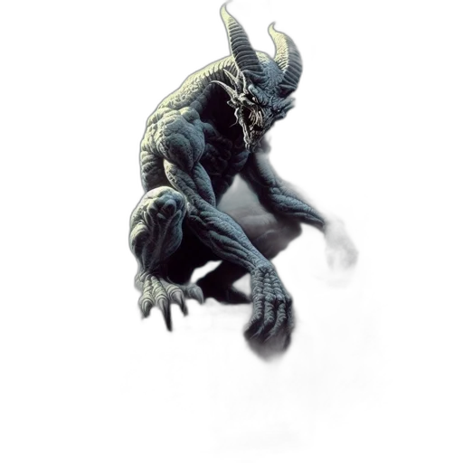 creature, dragon, staff, mask transparent PNG cut-out