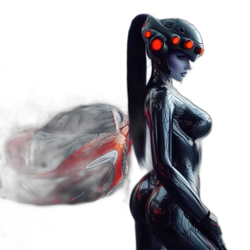 robot, dress, mask, weapon transparent PNG cut-out