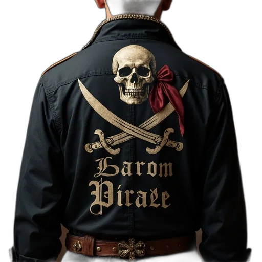 jacket, pirate, shirt, name transparent PNG cut-out