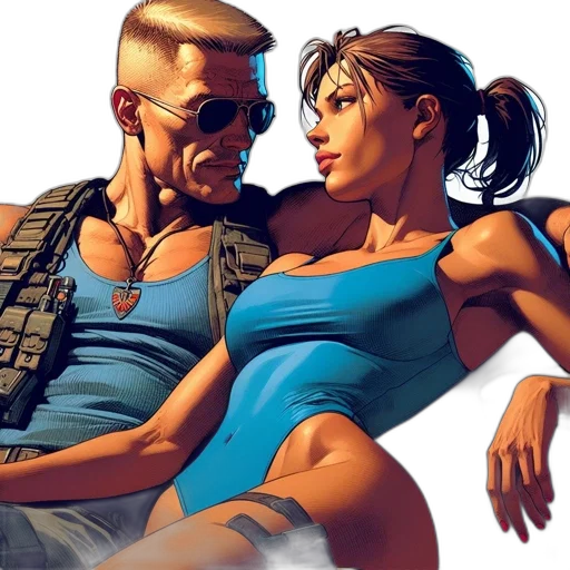 comic book art, cyberpunk, concept art, fantasy art transparent PNG cut-out
