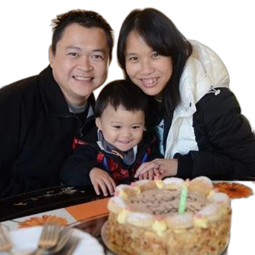 family, celebrates, birthday, cake transparent PNG cut-out