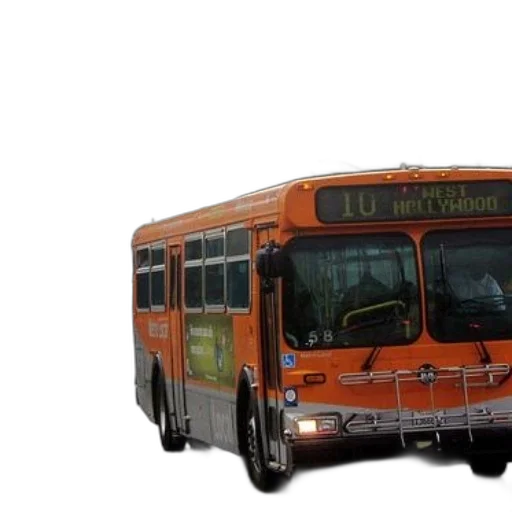 3d render, photorealistic, orange, bus transparent PNG cut-out