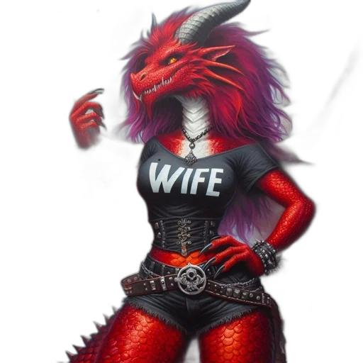 dragon, dress, weapon, creature transparent PNG cut-out