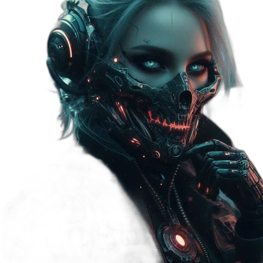 mask, face, robot, creature transparent PNG cut-out