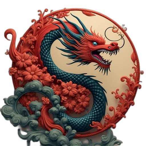 dragon, fantasy art, concept art, photorealistic transparent PNG cut-out