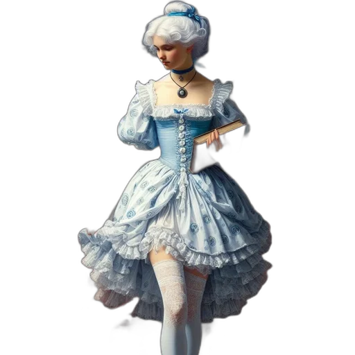 dress, staff, hat, robot transparent PNG cut-out