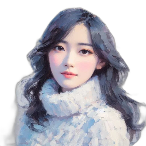 face, robot, oil painting, photorealistic transparent PNG cut-out