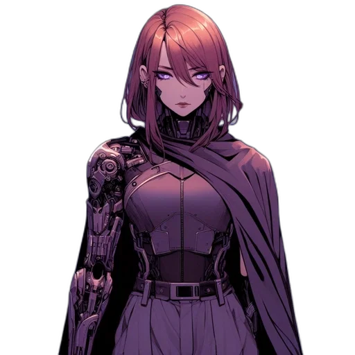 dress, robot, weapon, staff transparent PNG cut-out