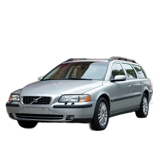 car, silver, volvo, parked transparent PNG cut-out