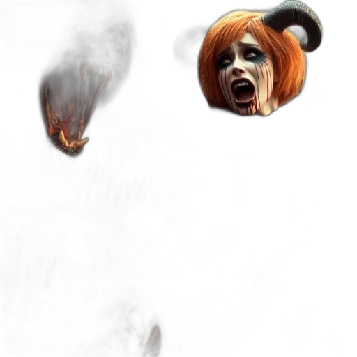 face, mask, creature, concept art transparent PNG cut-out