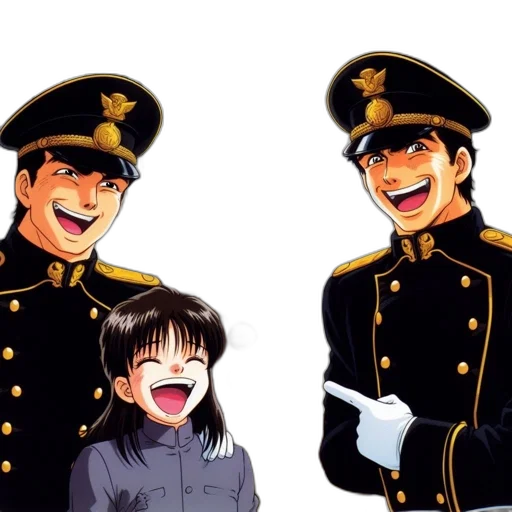 anime, cartoon, three, animated transparent PNG cut-out