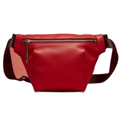 red, balenciasia, waistbag, bag transparent PNG cut-out