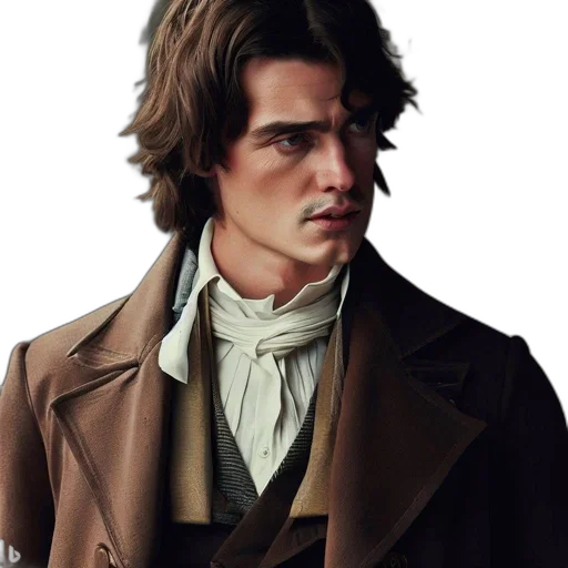 jacket, face, hair, staff transparent PNG cut-out